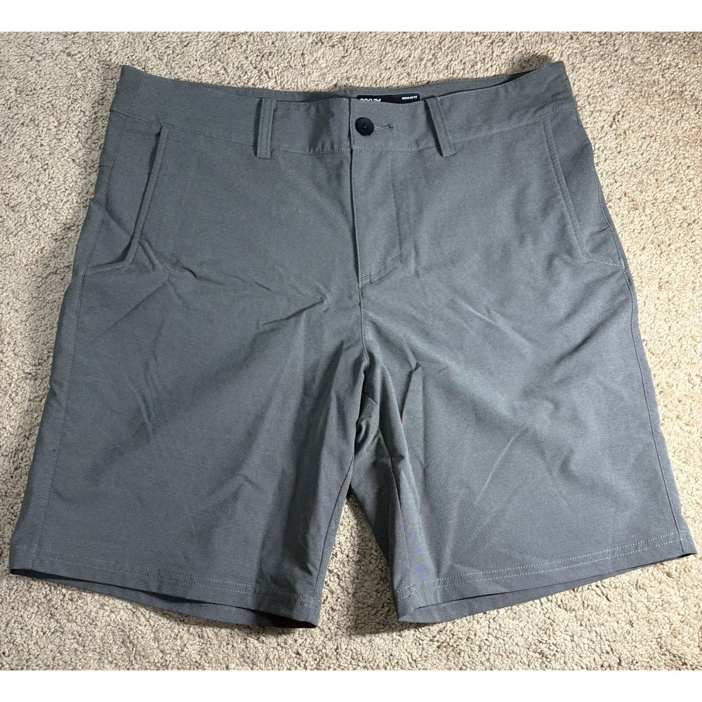 Oakley Performance Shorts Men 33 Green Regular Fit‎ Slash Pockets Golf